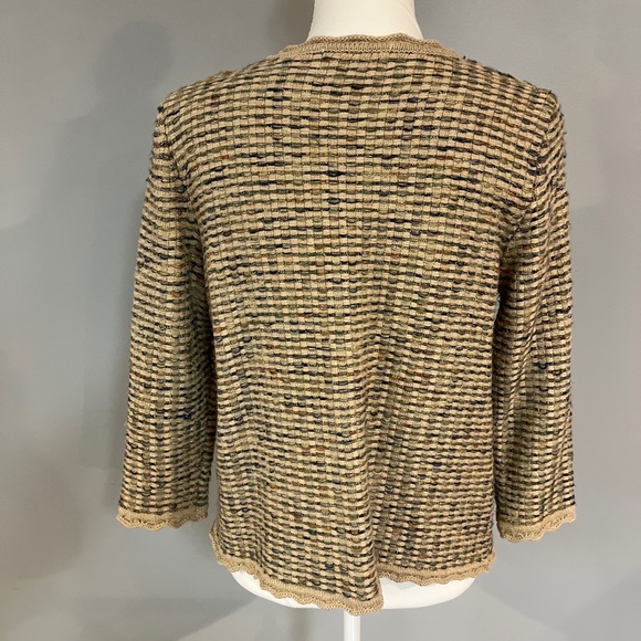 Alfred Dunner Gold Sparkle Open Sweater Size PM Petite’s - Picture 4 of 8